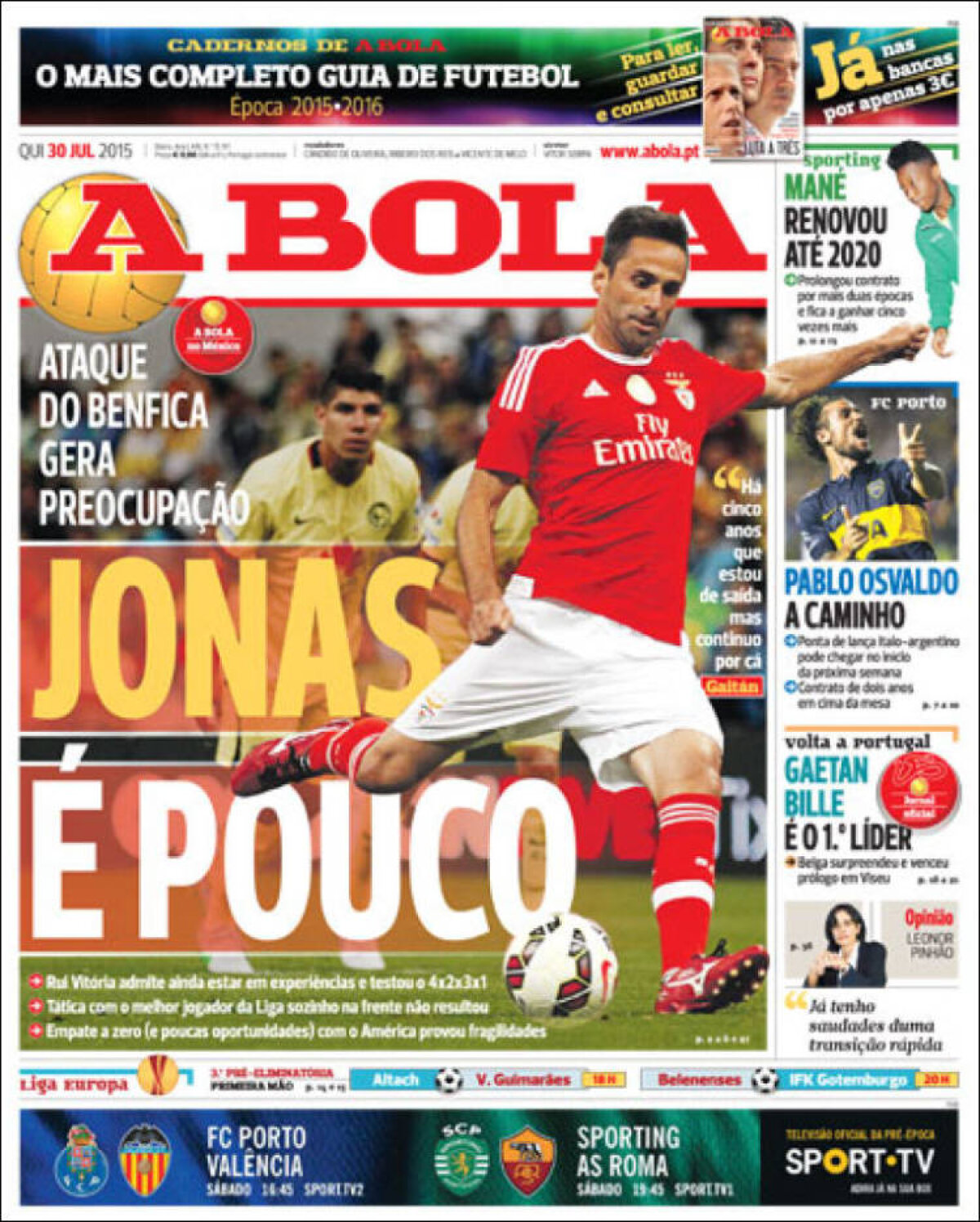 Ce scriu azi ziarele de sport din lume (30 iulie 2015)