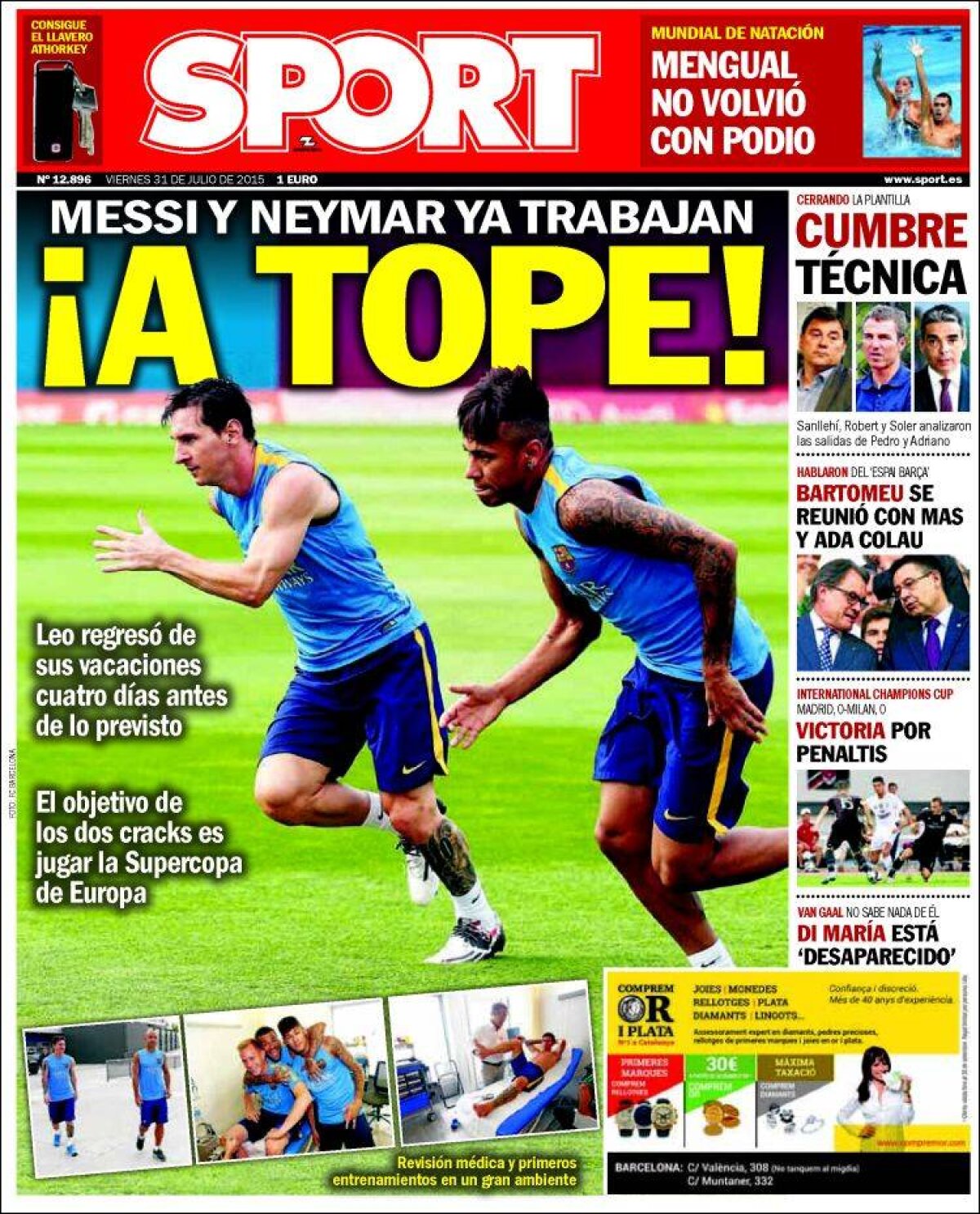 Ce scriu azi ziarele de sport din lume (31 iulie 2015)