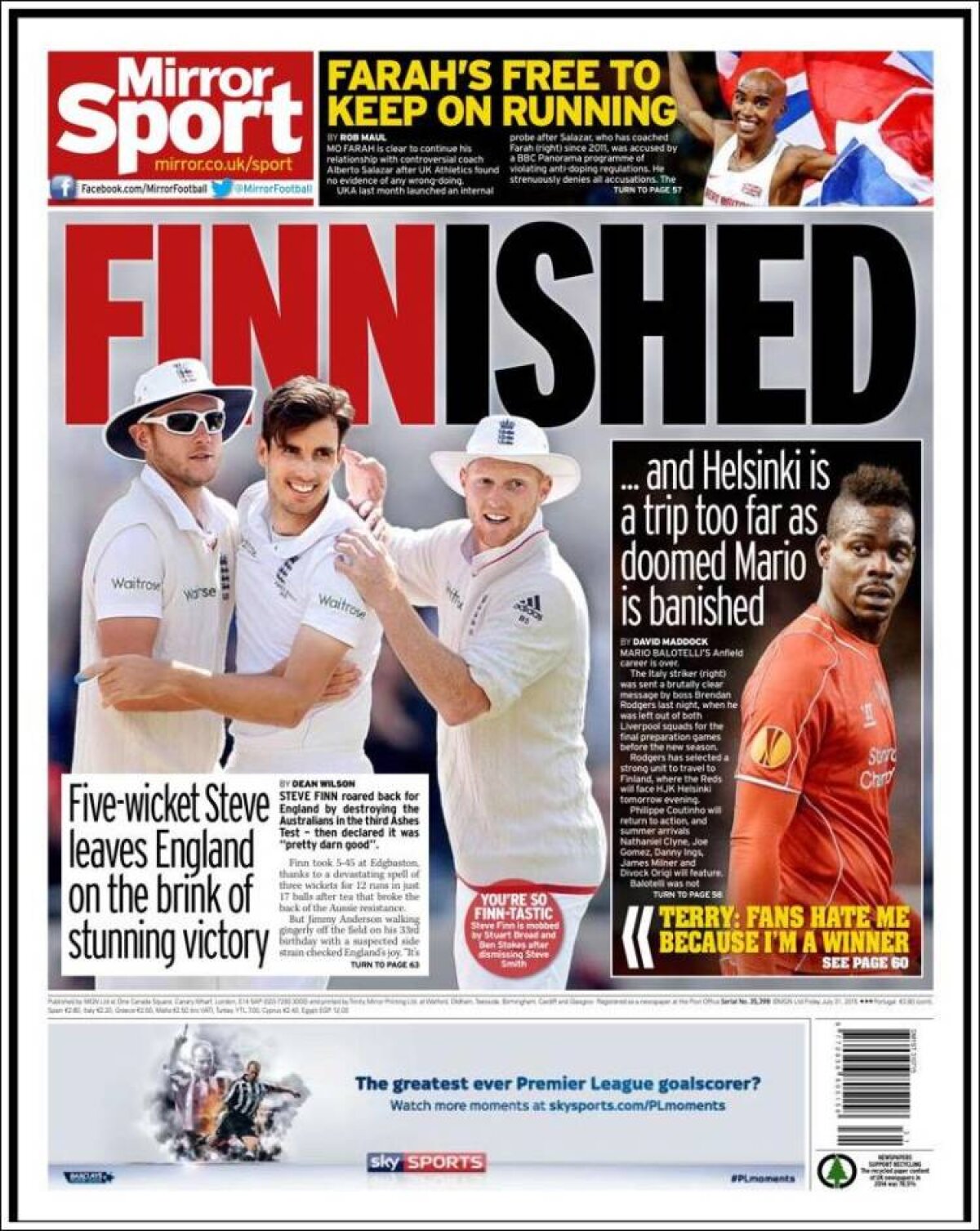 Ce scriu azi ziarele de sport din lume (31 iulie 2015)