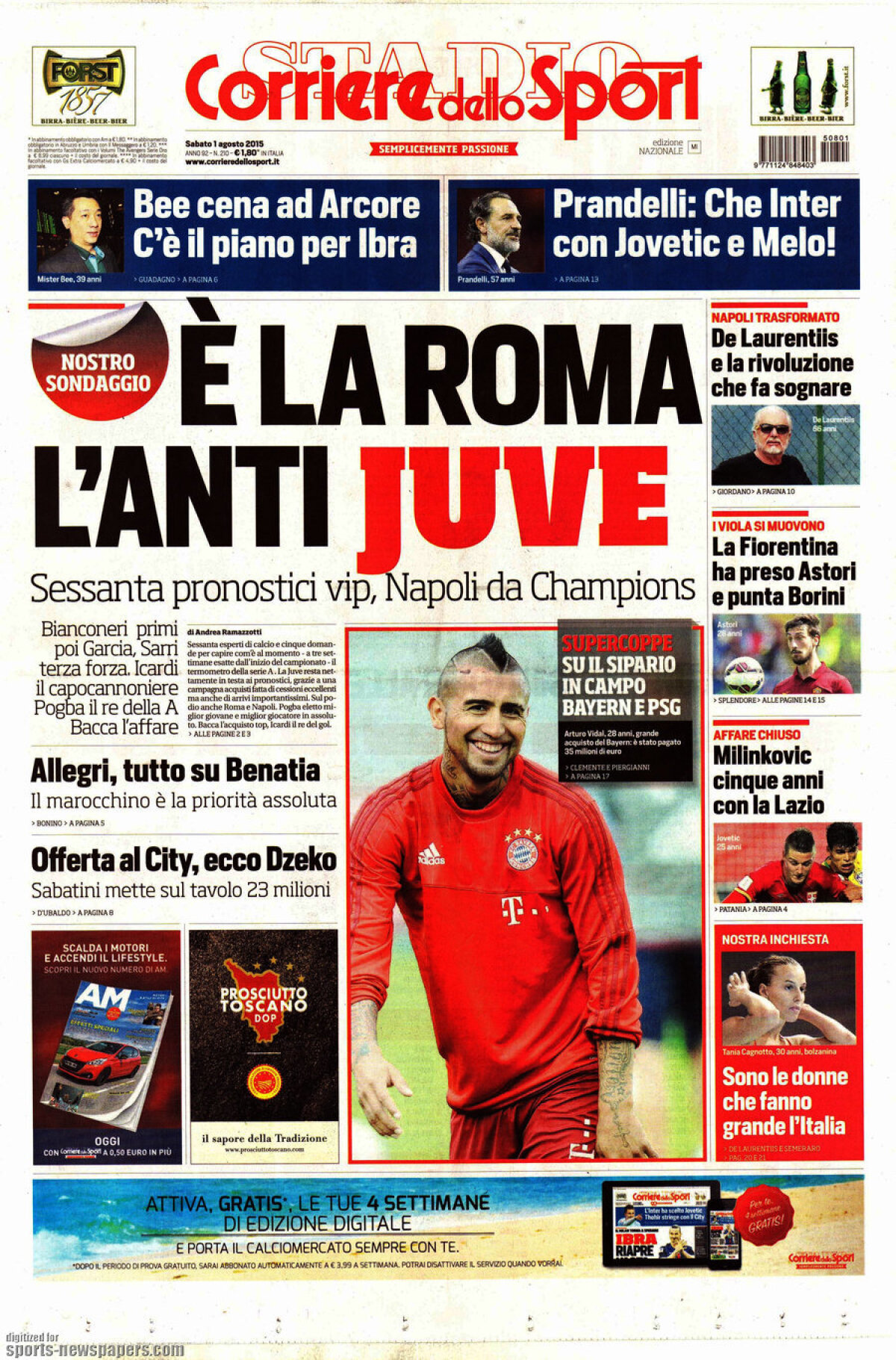 Ce scriu azi ziarele de sport din lume (1 august 2015)