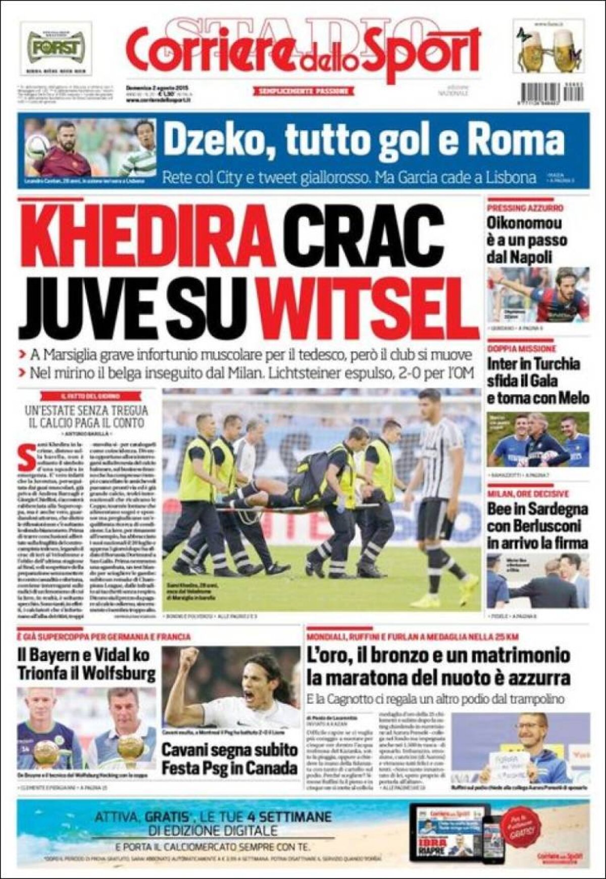 Ce scriu azi ziarele de sport din lume (2 august 2015)