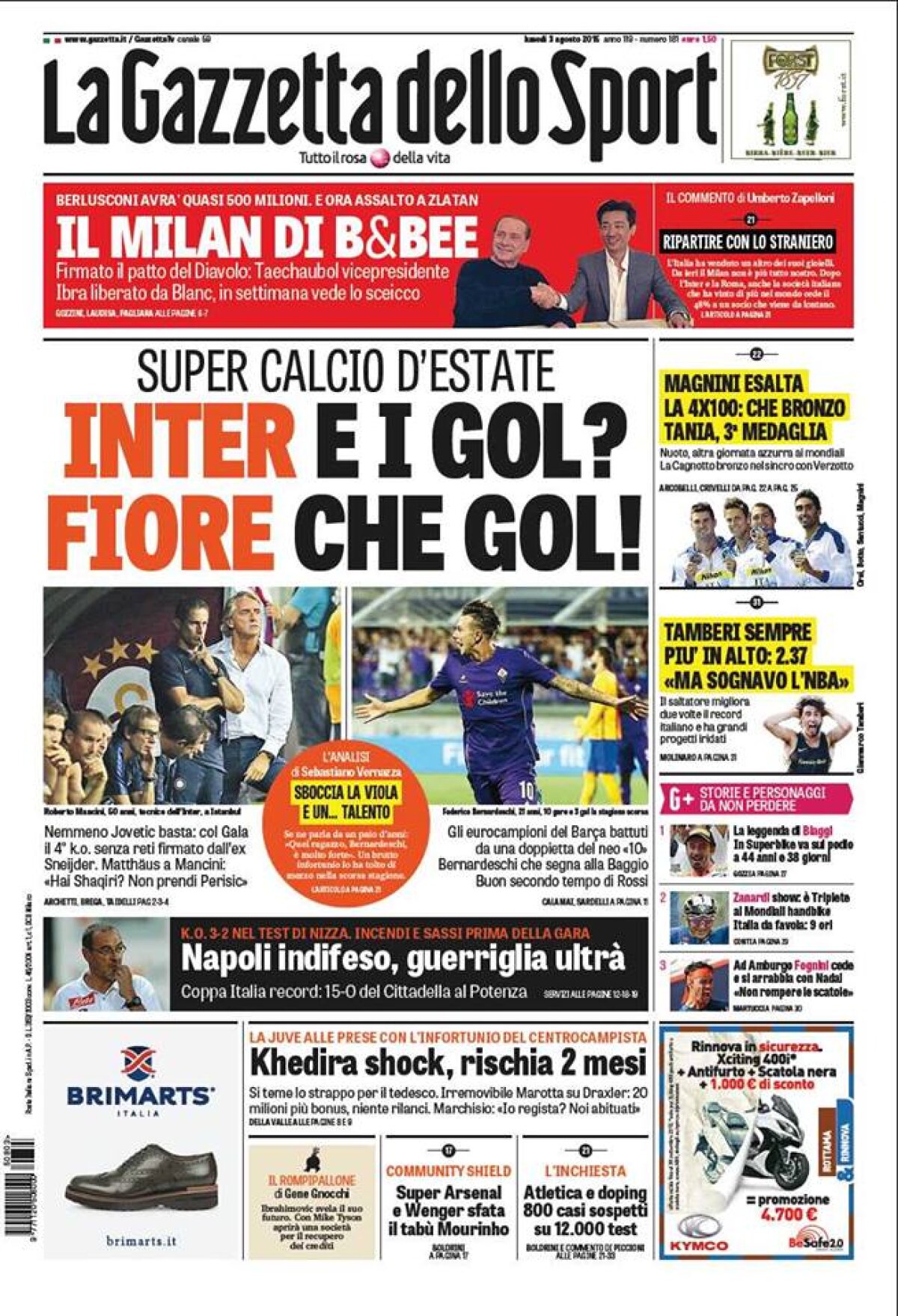 Ce scriu azi ziarele de sport din lume (3 august 2015)