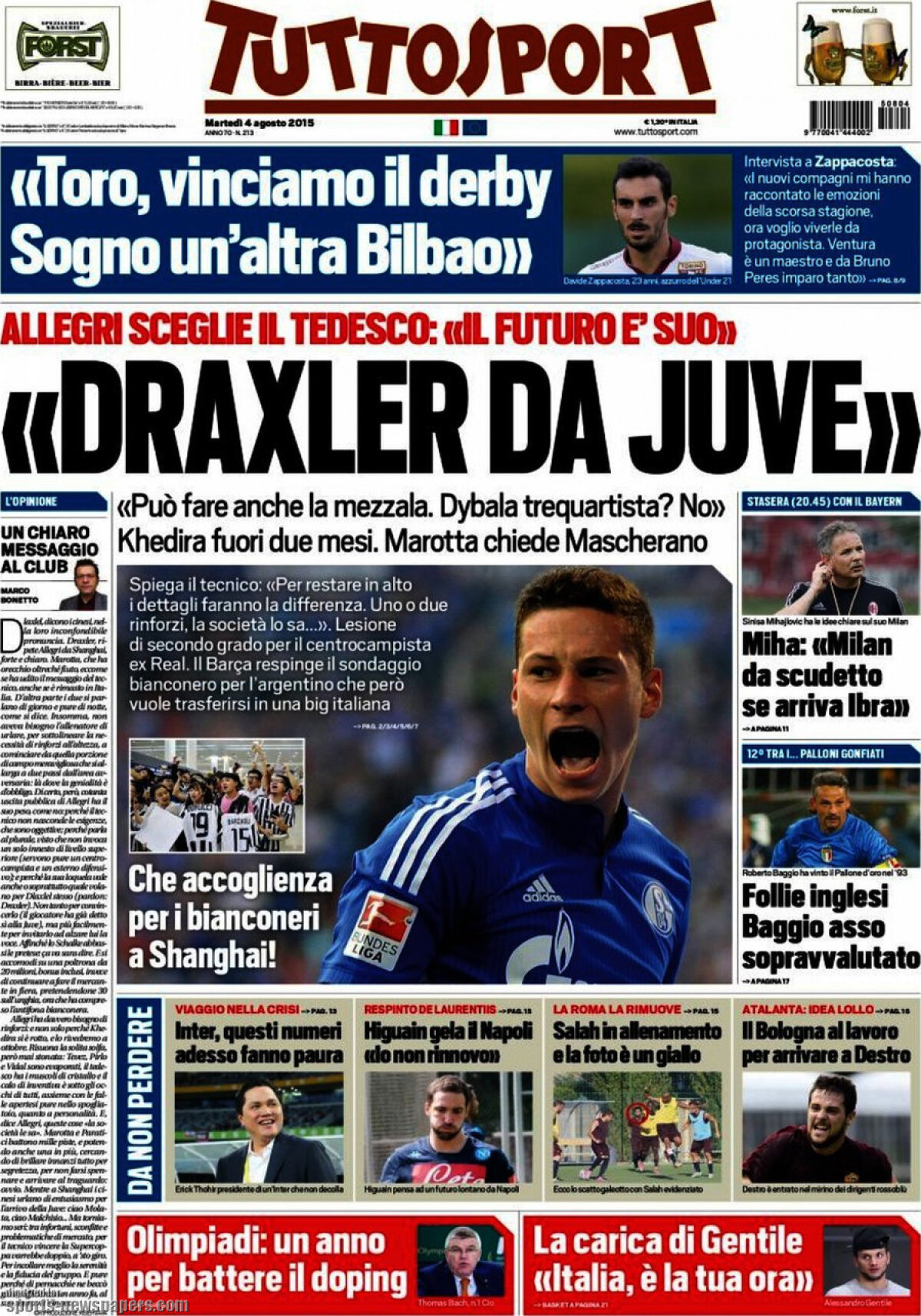 Ce scriu azi ziarele de sport din lume (4 august 2015)