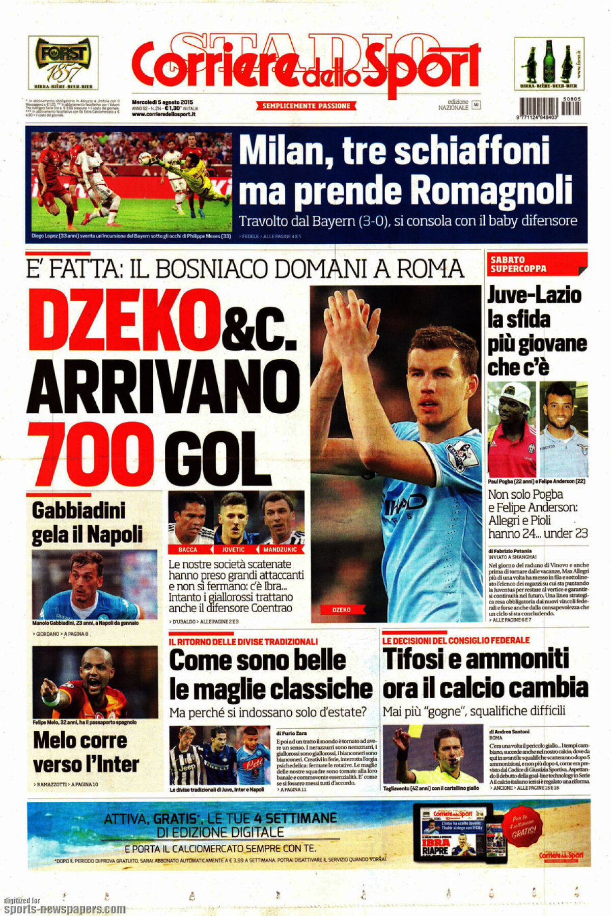 Ce scriu azi ziarele de sport din lume (5 august 2015)