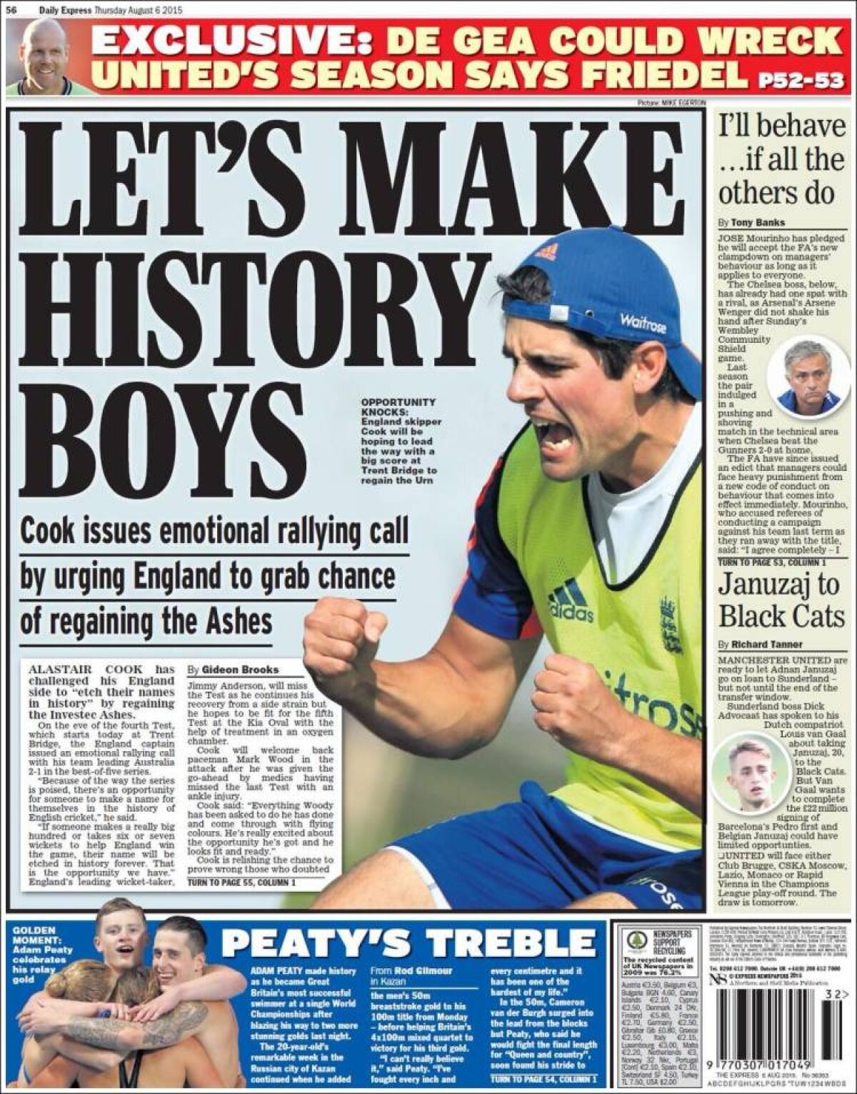 Ce scriu azi ziarele de sport din lume (6 august 2015)