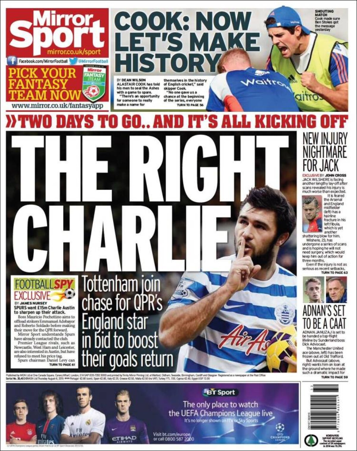 Ce scriu azi ziarele de sport din lume (6 august 2015)