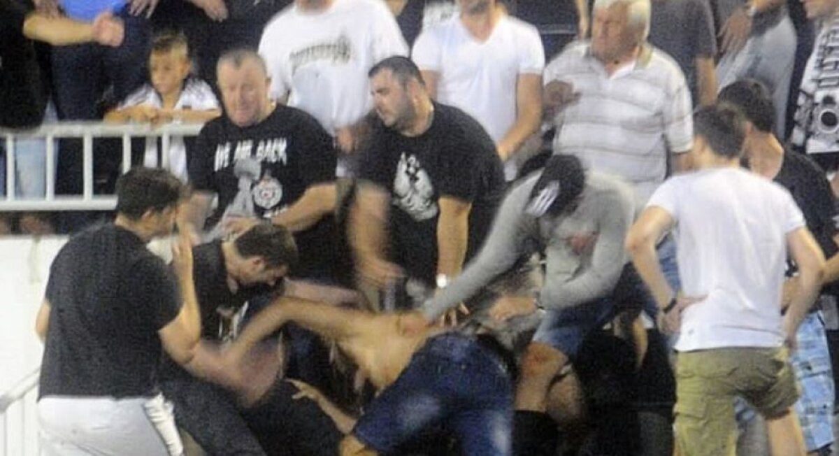 FOTO şi VIDEO Atenţie, imagini dure! Sărbătoarea s-a transformat în măcel » "Groparii" lui Partizan s-au bătut crunt între ei