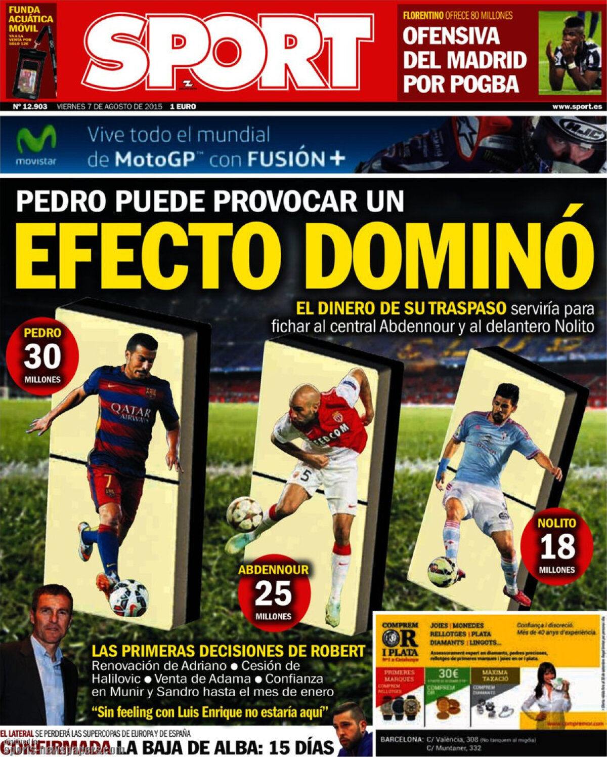 Ce scriu azi ziarele de sport din lume (7 august 2015)