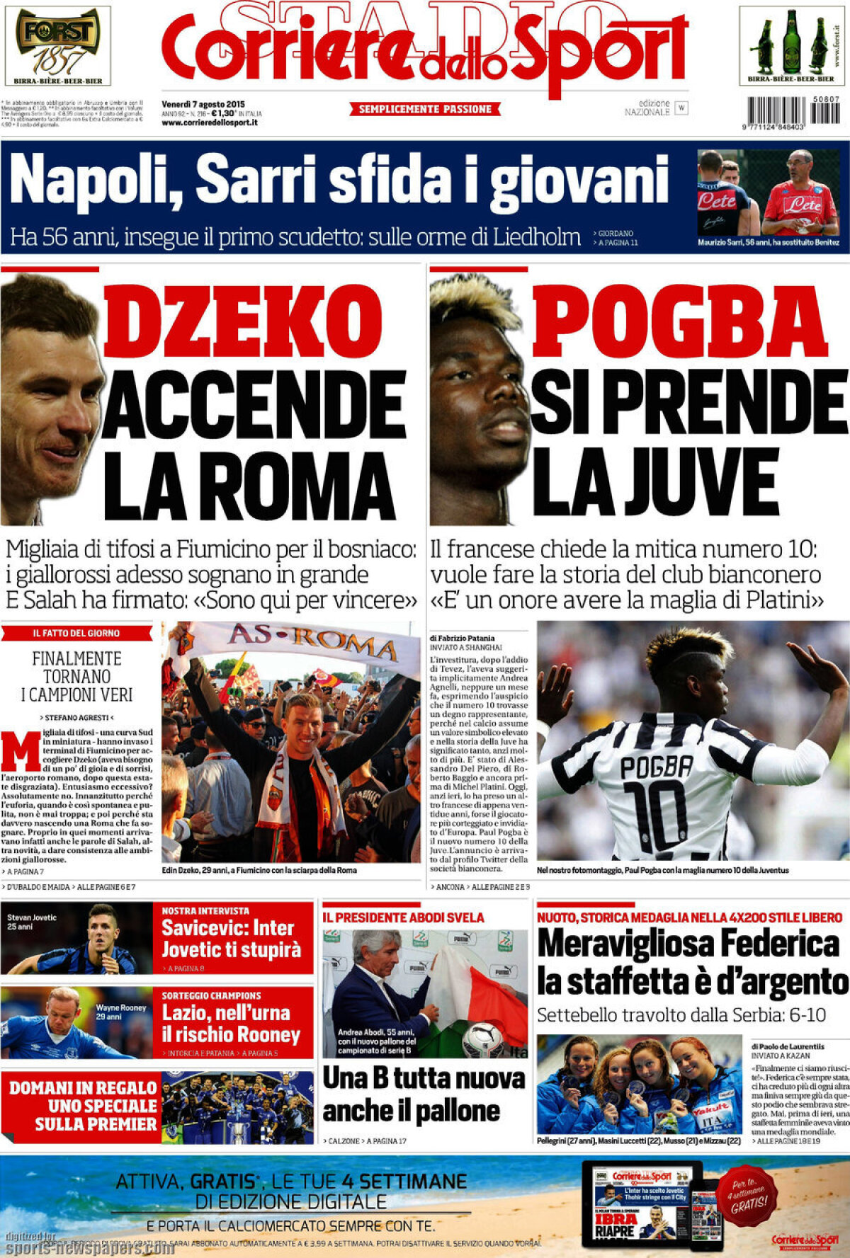 Ce scriu azi ziarele de sport din lume (7 august 2015)