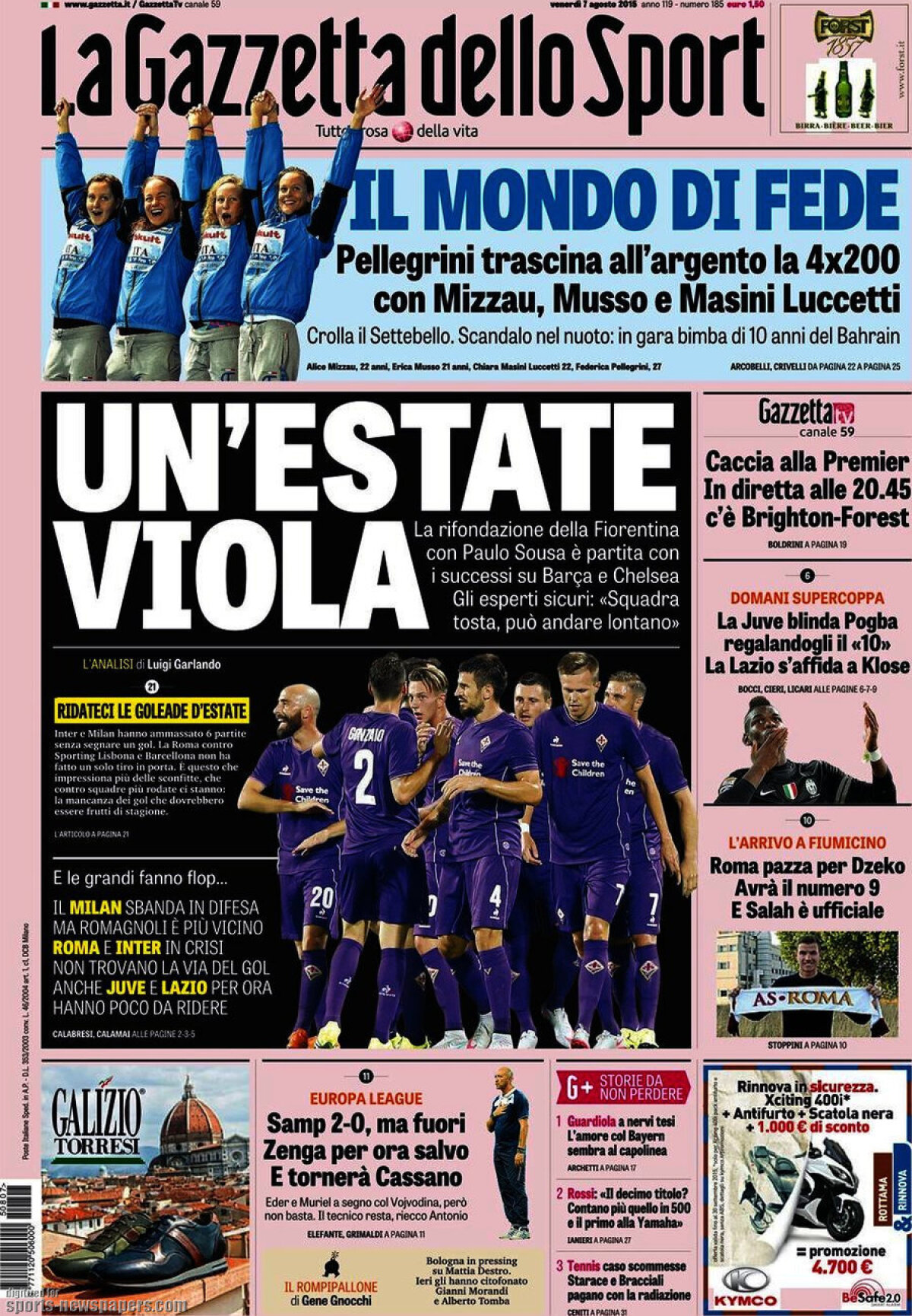 Ce scriu azi ziarele de sport din lume (7 august 2015)