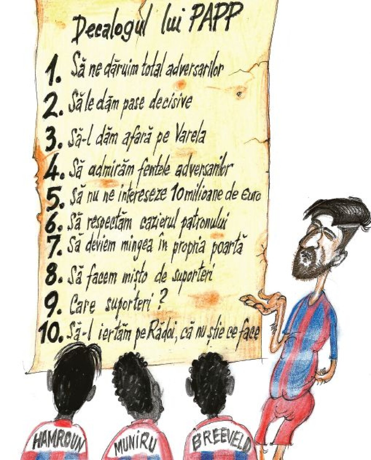 Am intrat în vestiarul Stelei: cele 10 porunci puse pe tablă de Paul Papp! :D