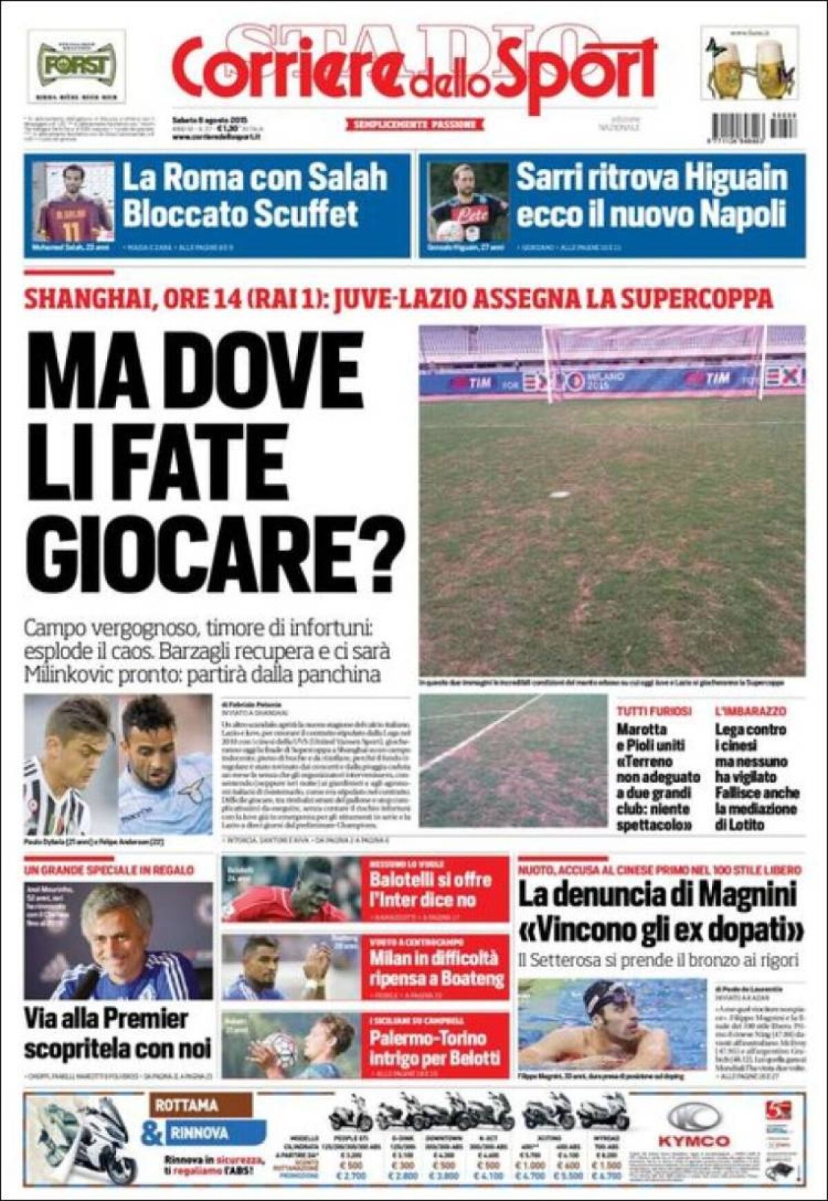 Ce scriu azi ziarele de sport din lume (8 august 2015)