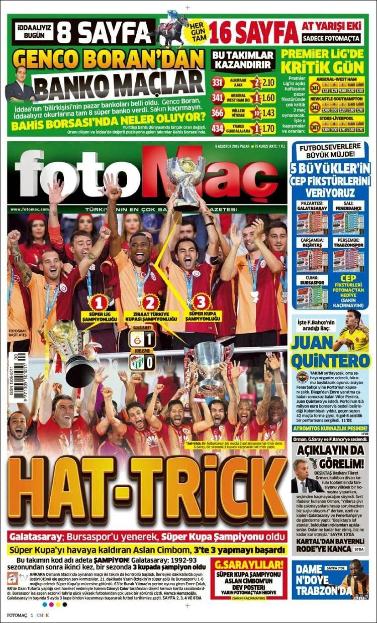 Ce scriu azi ziarele de sport din lume (9 august 2015)