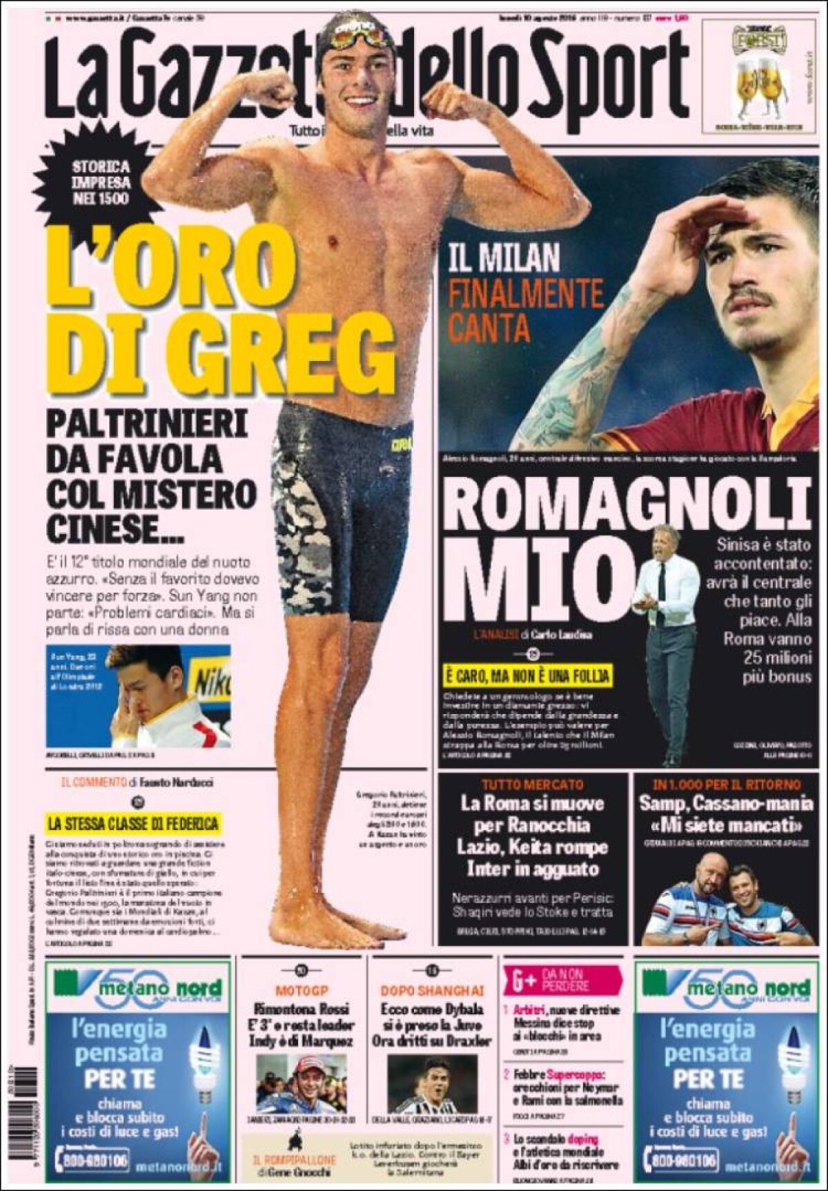 Ce scriu azi ziarele de sport din lume (10 august 2015)