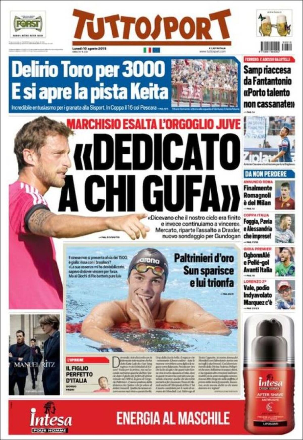 Ce scriu azi ziarele de sport din lume (10 august 2015)