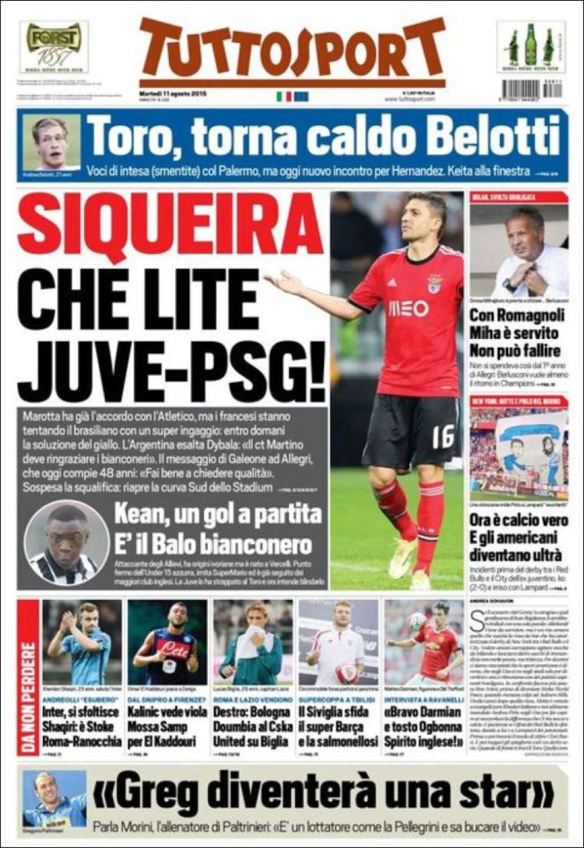 Ce scriu azi ziarele de sport din lume (11 august 2015)