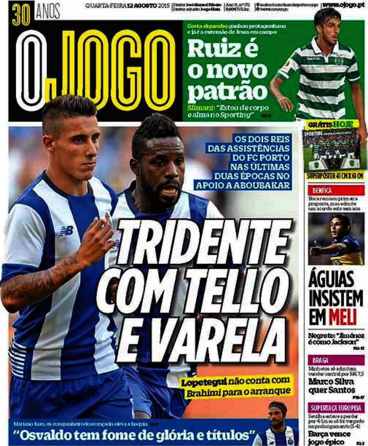 Ce scriu azi ziarele de sport din lume (12 august 2015)