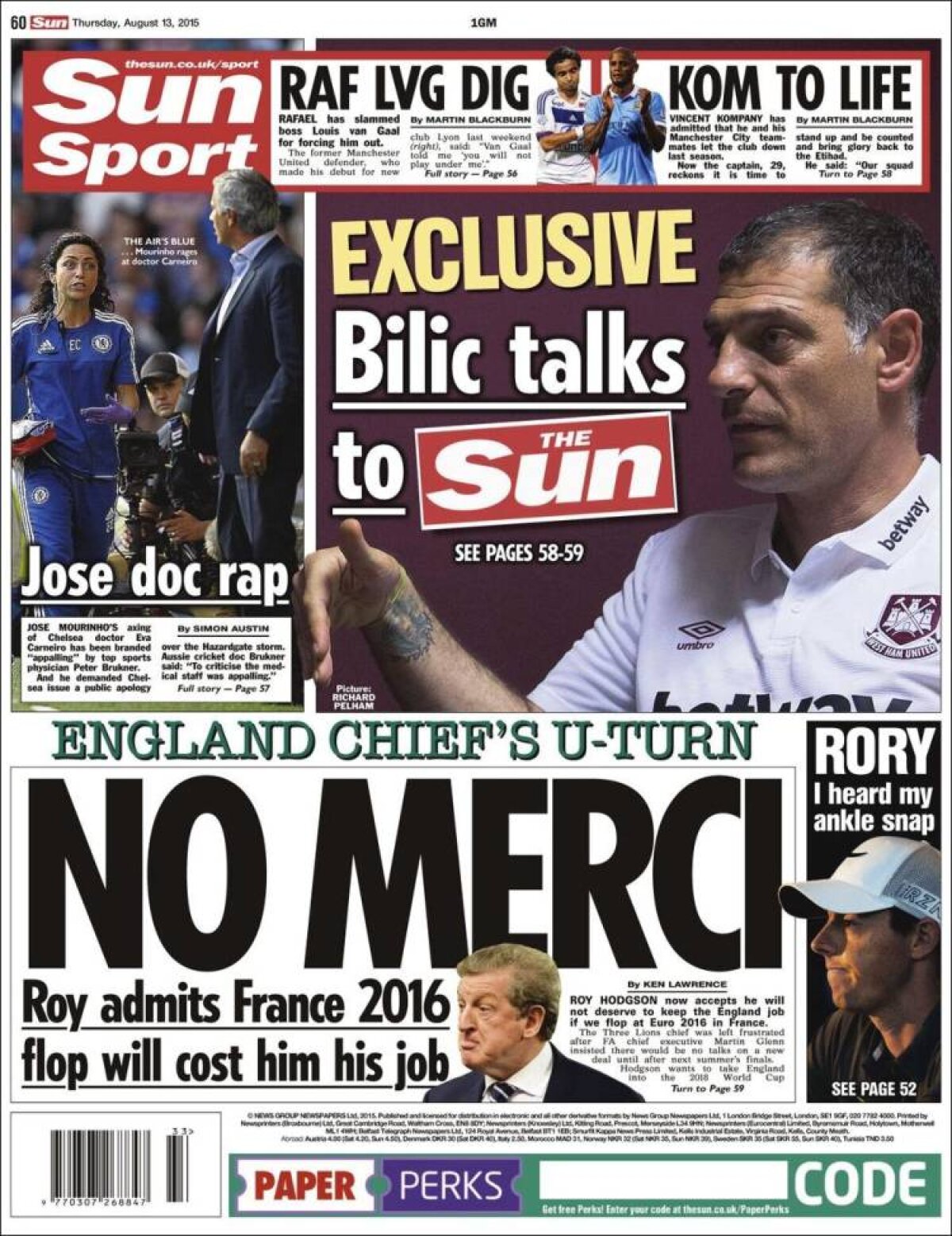 Ce scriu azi ziarele de sport din lume (13 august 2015)