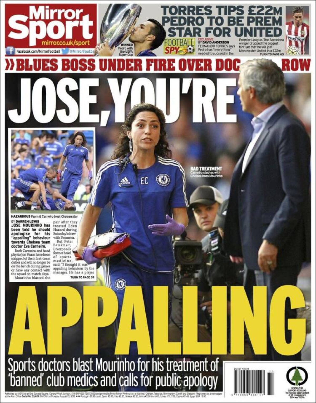 Ce scriu azi ziarele de sport din lume (13 august 2015)