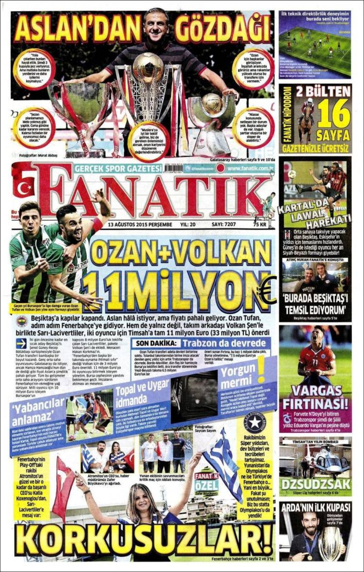 Ce scriu azi ziarele de sport din lume (13 august 2015)