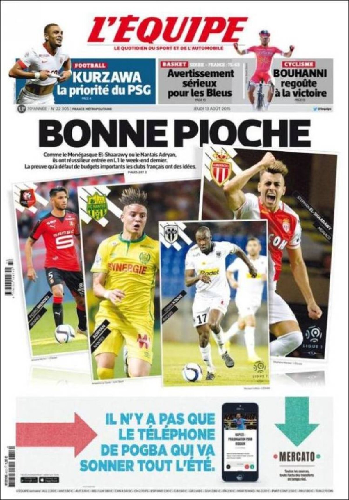 Ce scriu azi ziarele de sport din lume (13 august 2015)