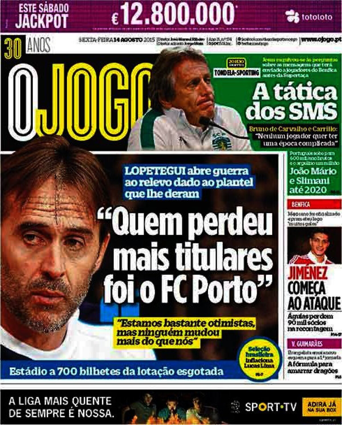 Ce scriu azi ziarele de sport din lume (14 august 2015)