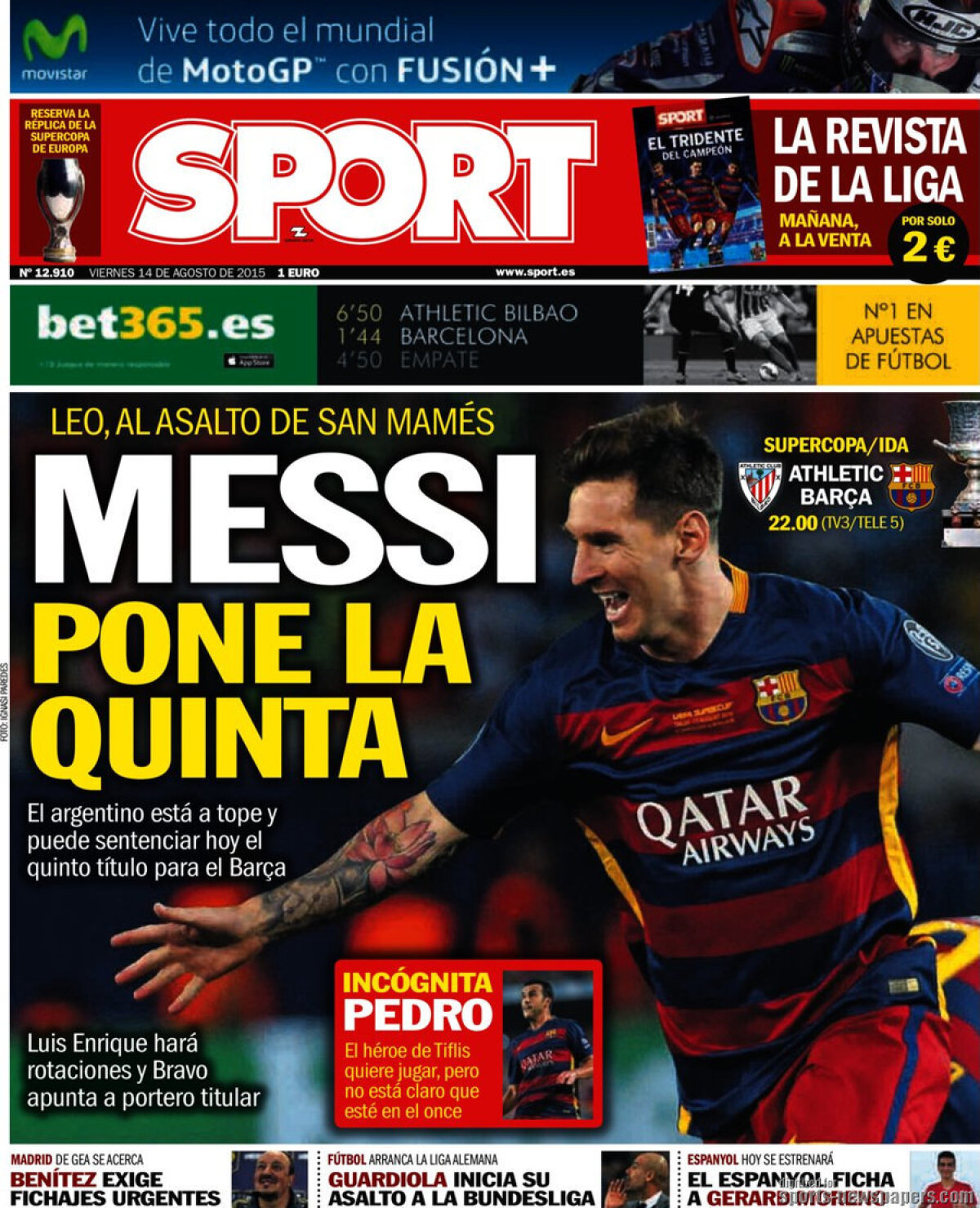 Ce scriu azi ziarele de sport din lume (14 august 2015)