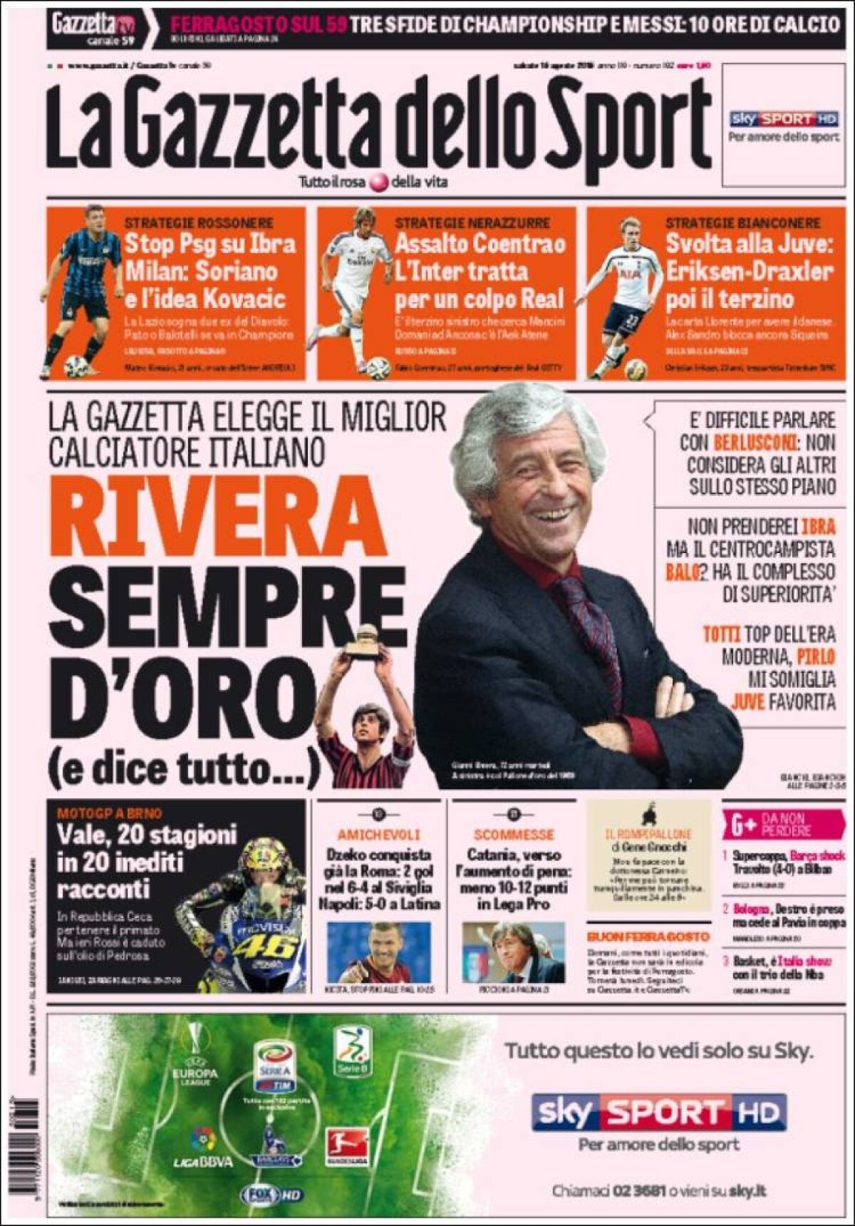 Ce scriu azi ziarele de sport din lume (15 august 2015)