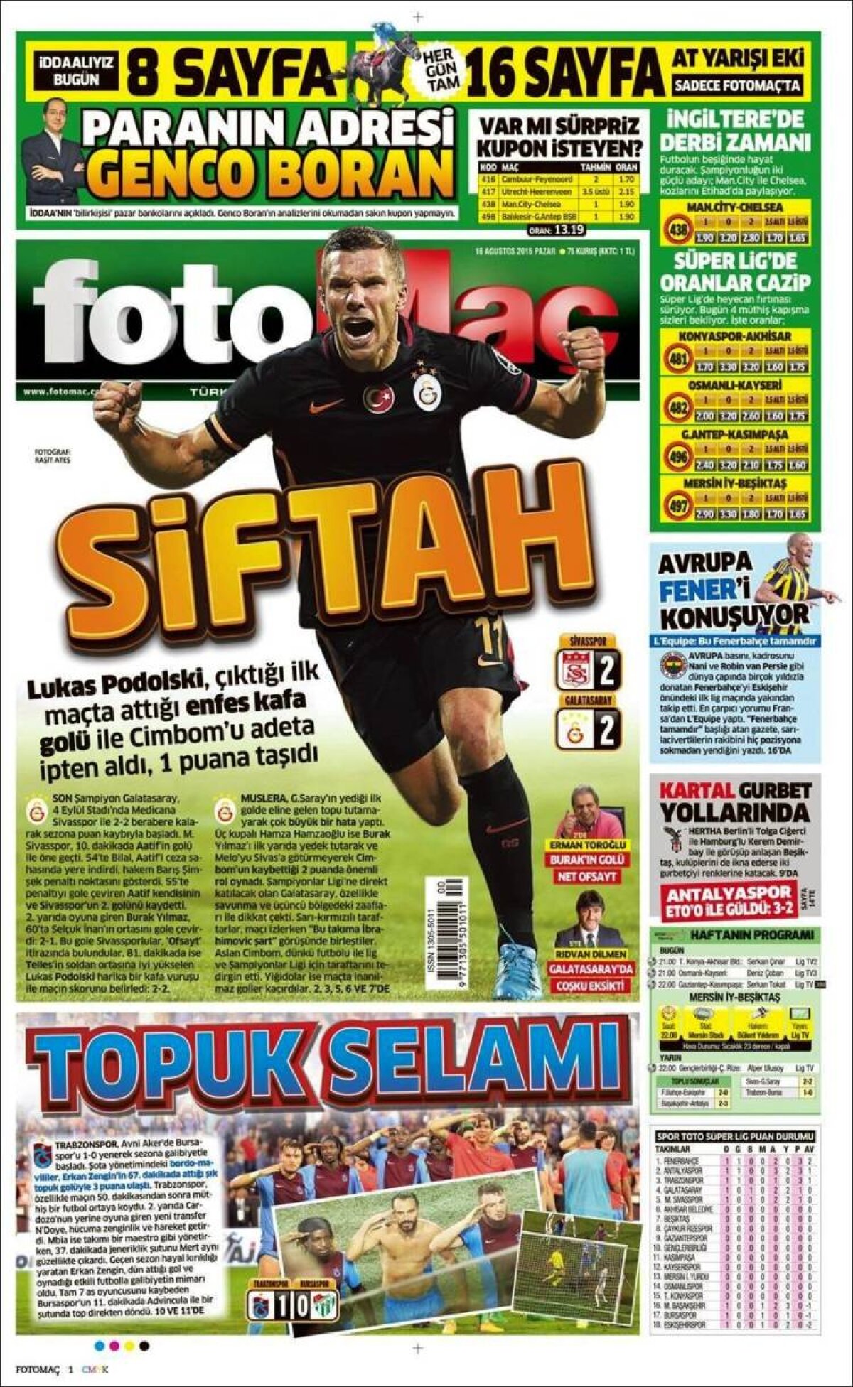 Ce scriu azi ziarele de sport din lume (16 august 2015)