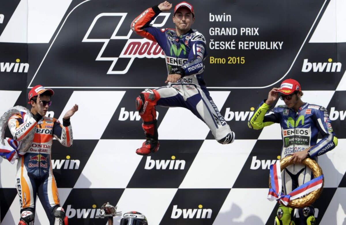 GALERIE FOTO Jorge Lorenzo a cîștigat Marele Premiu al Cehiei și l-a egalat pe Rossi în clasamentul general la MotoGP