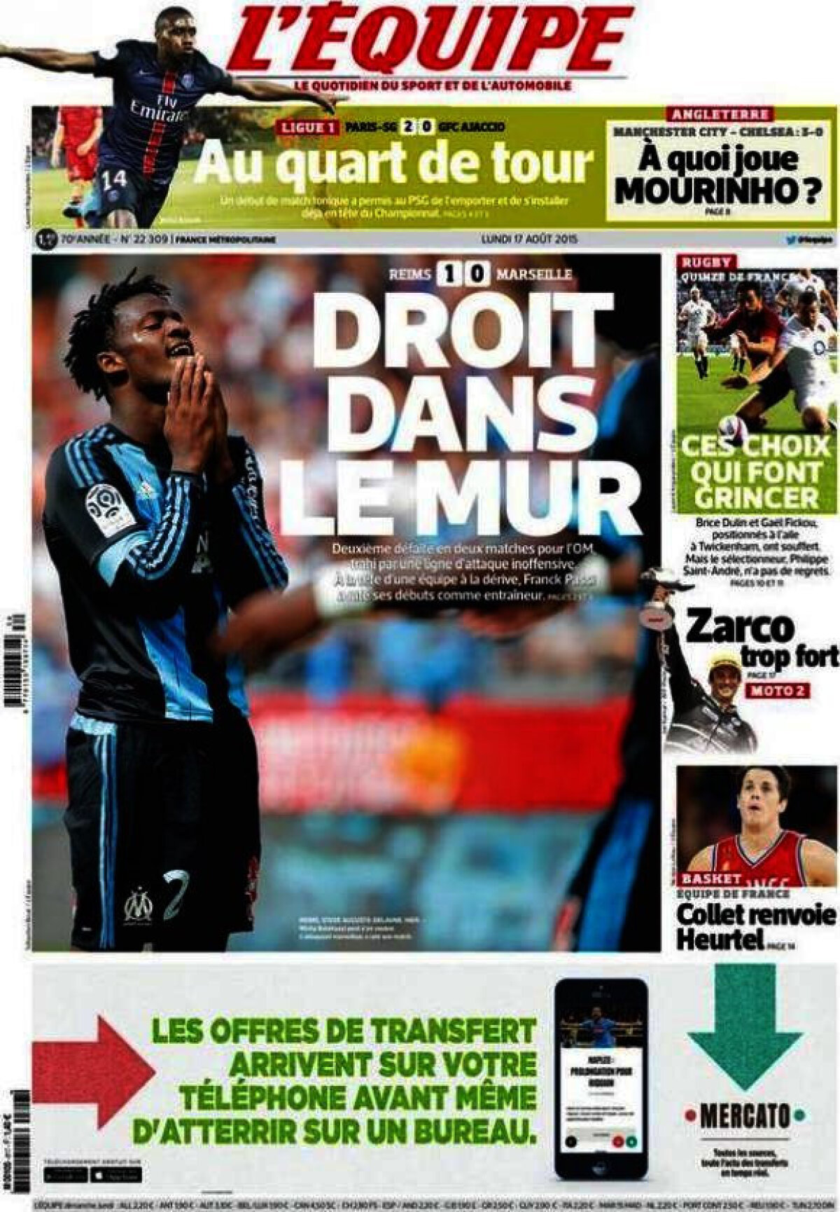 Ce scriu azi ziarele de sport din lume (17 august 2015)