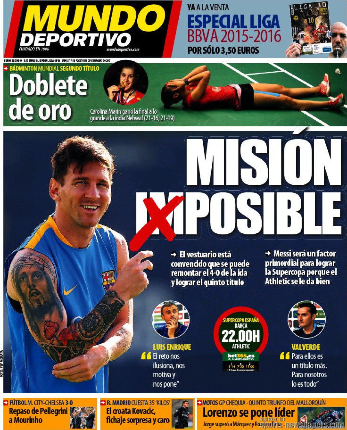 Ce scriu azi ziarele de sport din lume (17 august 2015)