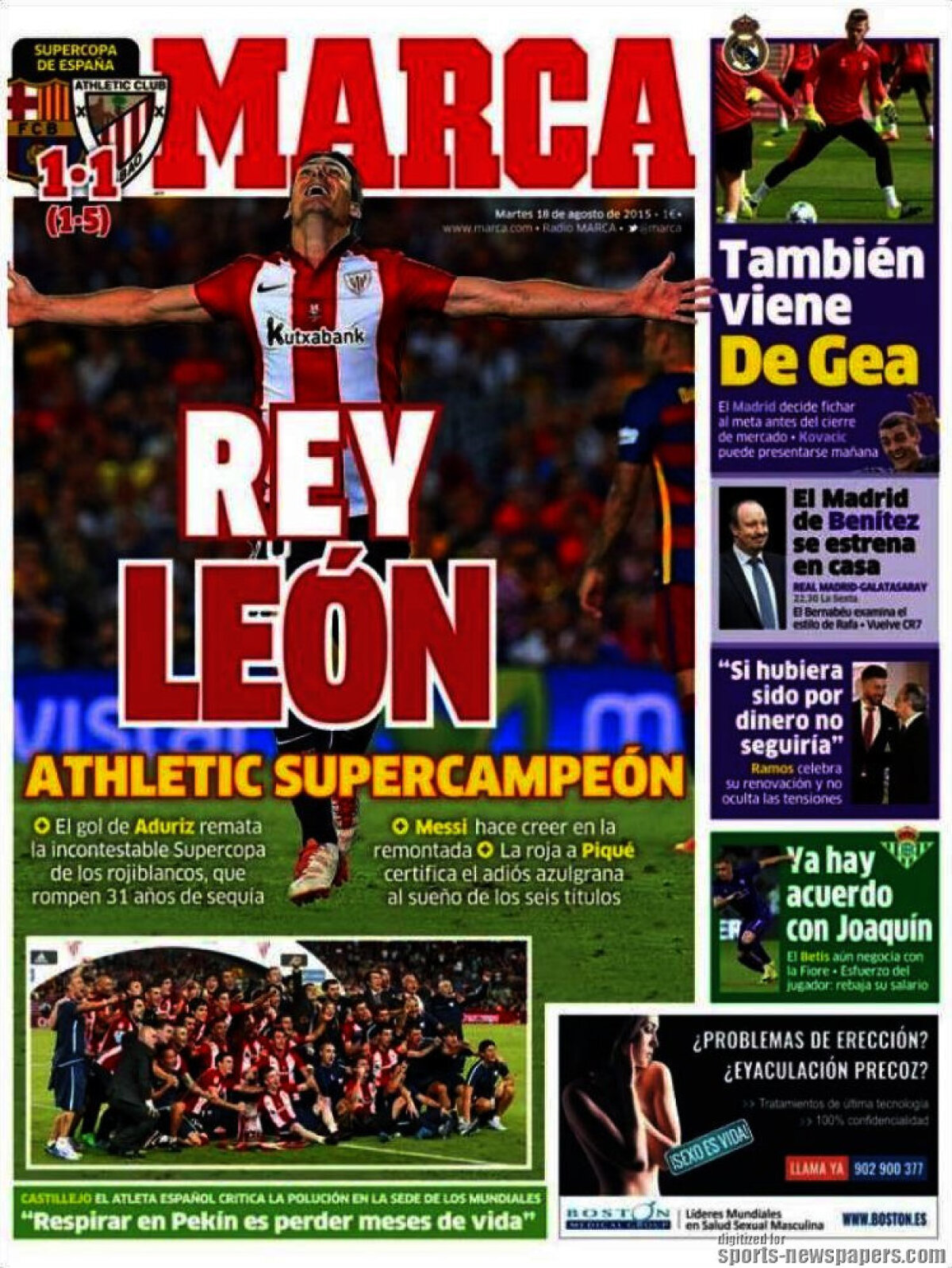 Ce scriu azi ziarele de sport din lume (18 august 2015)