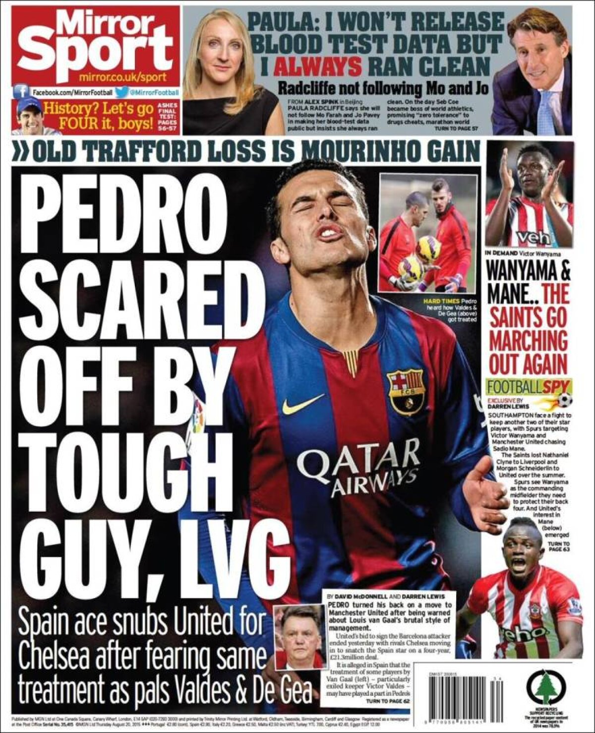 Ce scriu azi ziarele de sport din lume 20 august 2015)