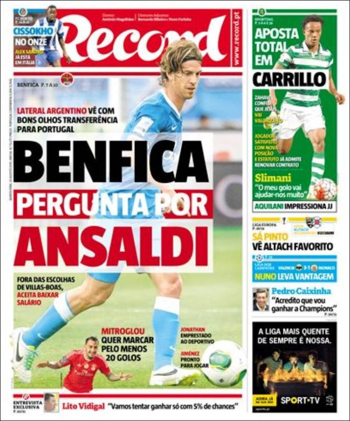 Ce scriu azi ziarele de sport din lume 20 august 2015)