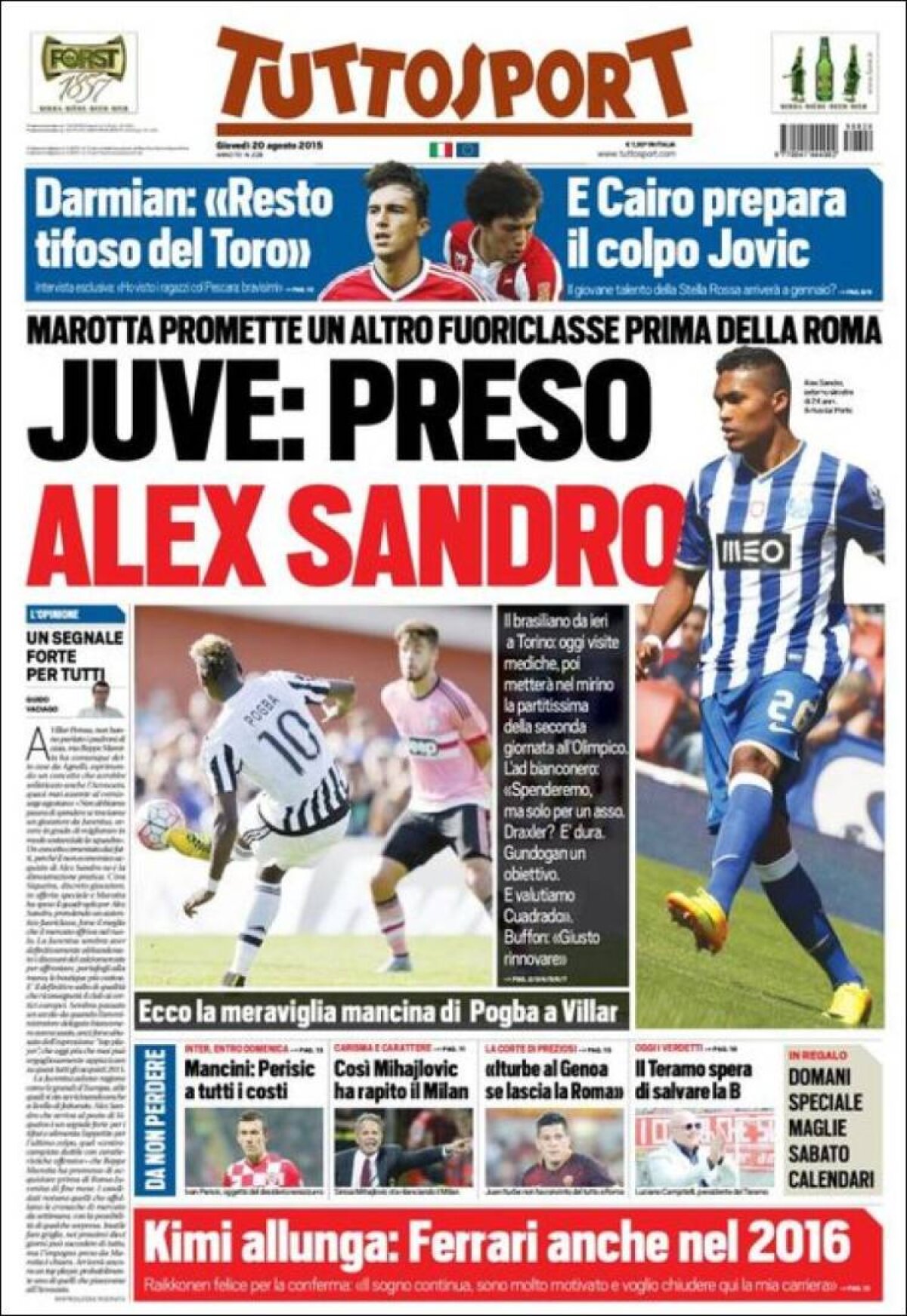 Ce scriu azi ziarele de sport din lume 20 august 2015)