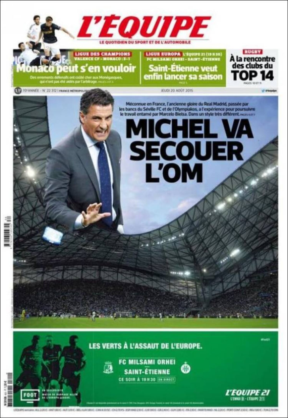 Ce scriu azi ziarele de sport din lume 20 august 2015)