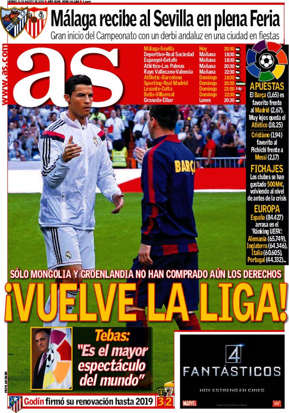 Ce scriu azi ziarele de sport din lume (21 august 2015)