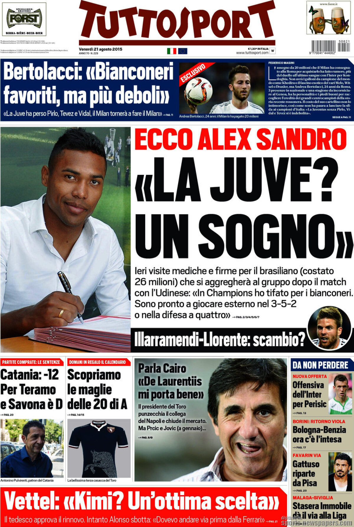 Ce scriu azi ziarele de sport din lume (21 august 2015)