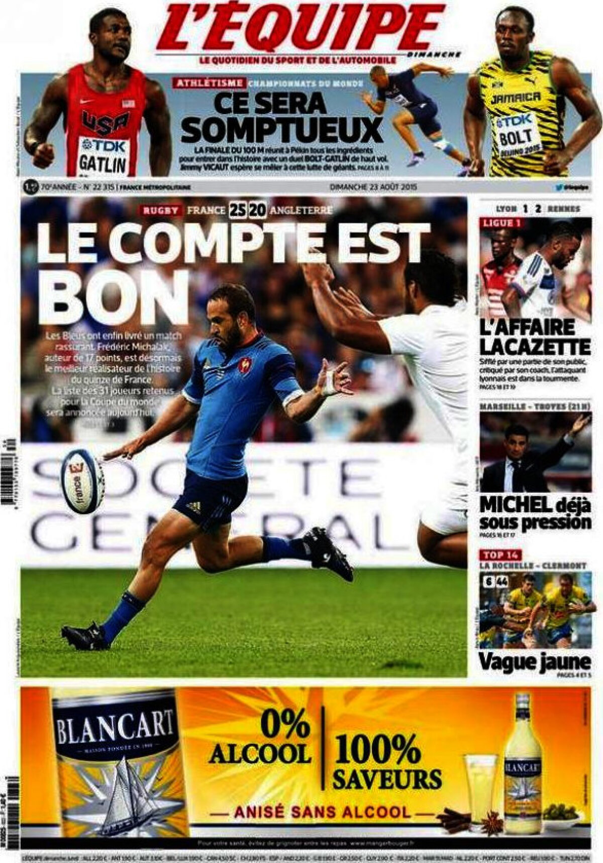 Ce scriu azi ziarele de sport din lume (23 august 2015)