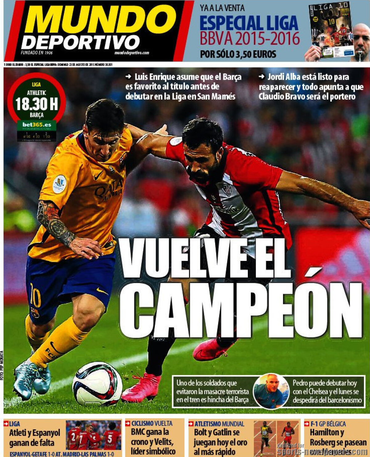 Ce scriu azi ziarele de sport din lume (23 august 2015)