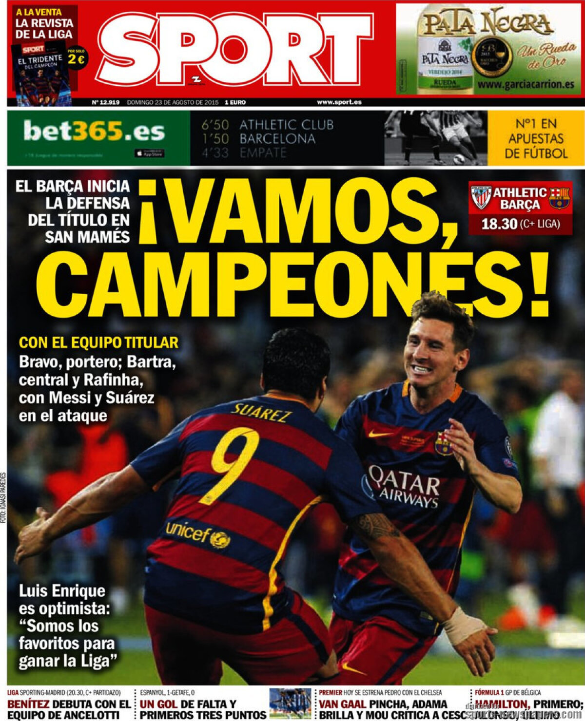 Ce scriu azi ziarele de sport din lume (23 august 2015)