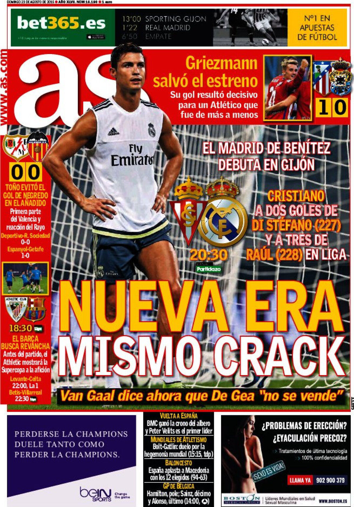 Ce scriu azi ziarele de sport din lume (23 august 2015)