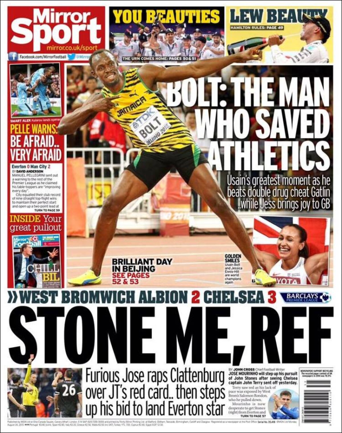 Ce scriu azi ziarele de sport din lume (24 august 2015)