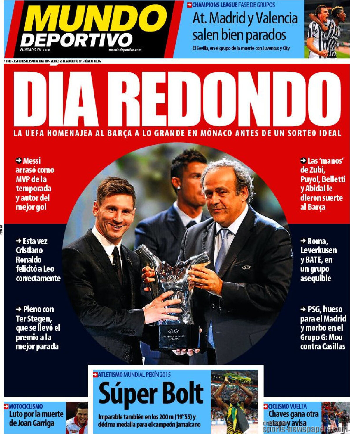 Ce scriu azi ziarele de sport din lume (28 august 2015)