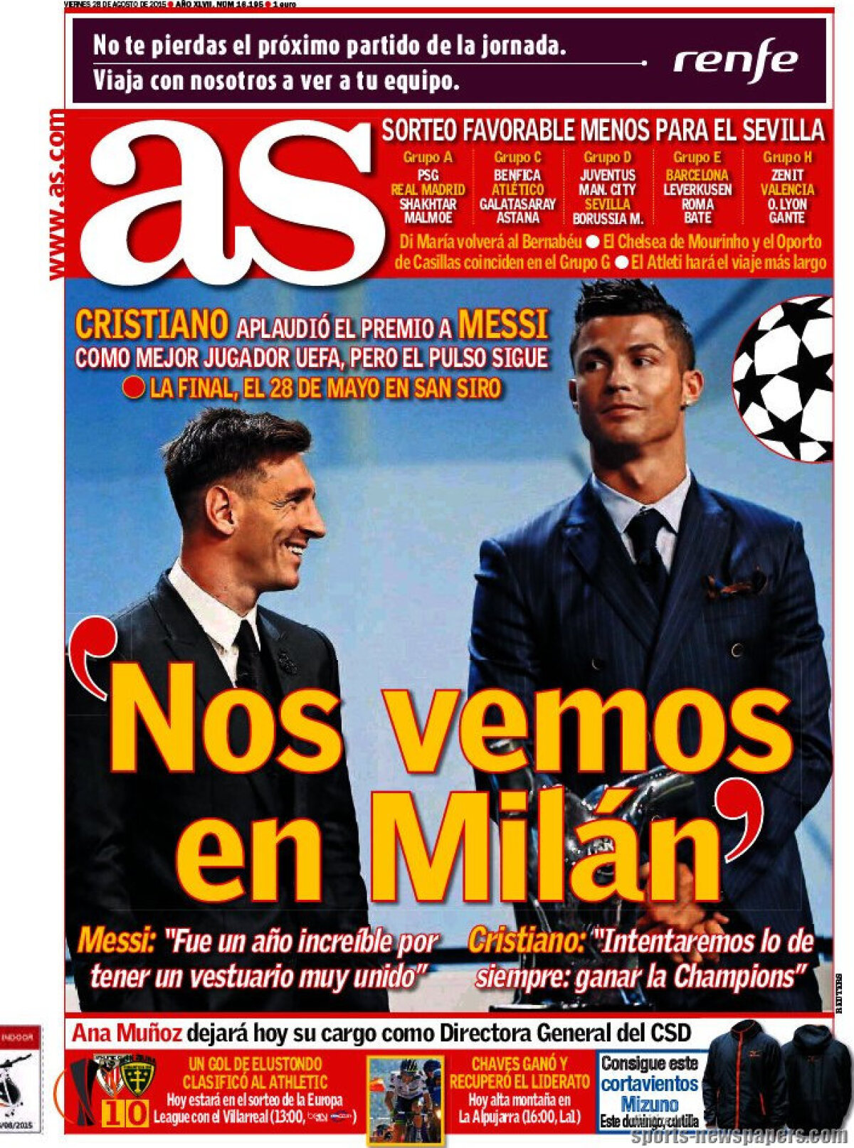 Ce scriu azi ziarele de sport din lume (28 august 2015)