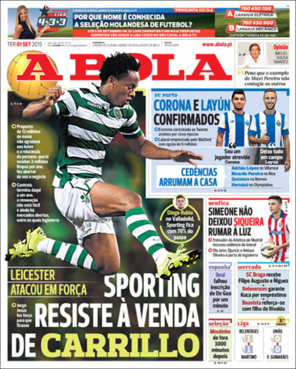 Ce scriu azi ziarele de sport din lume (1 septembrie 2015)