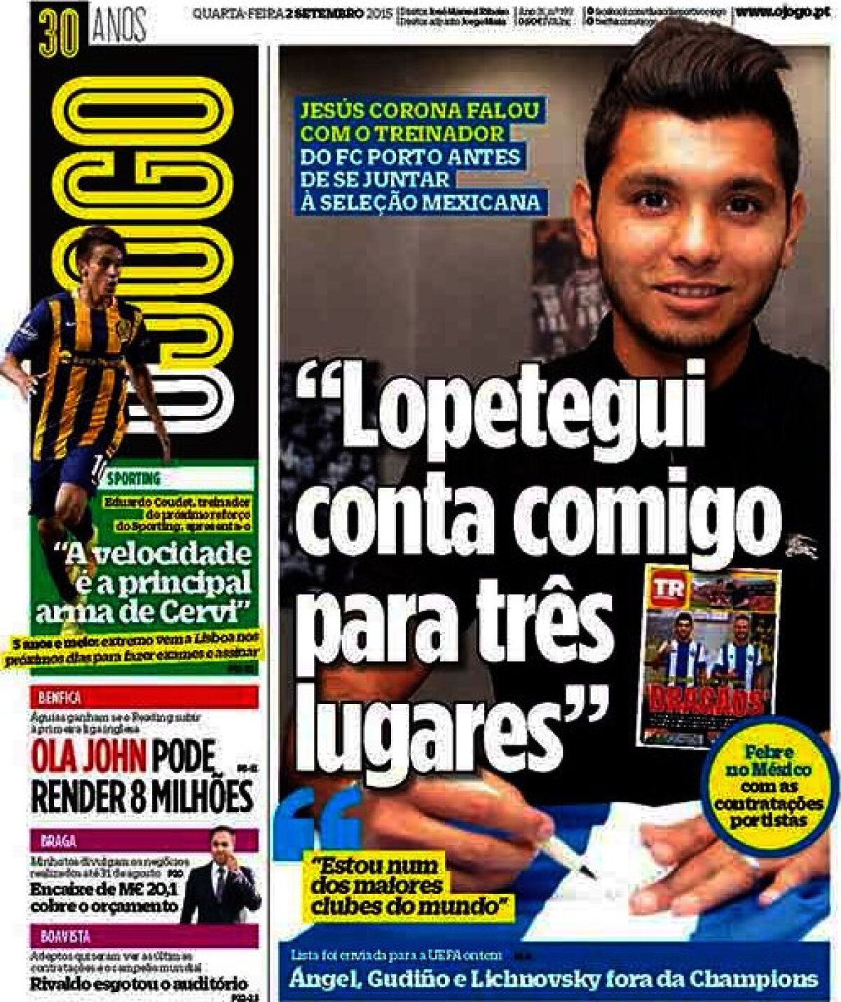 Ce scriu azi ziarele de sport din lume (2 septembrie 2015)