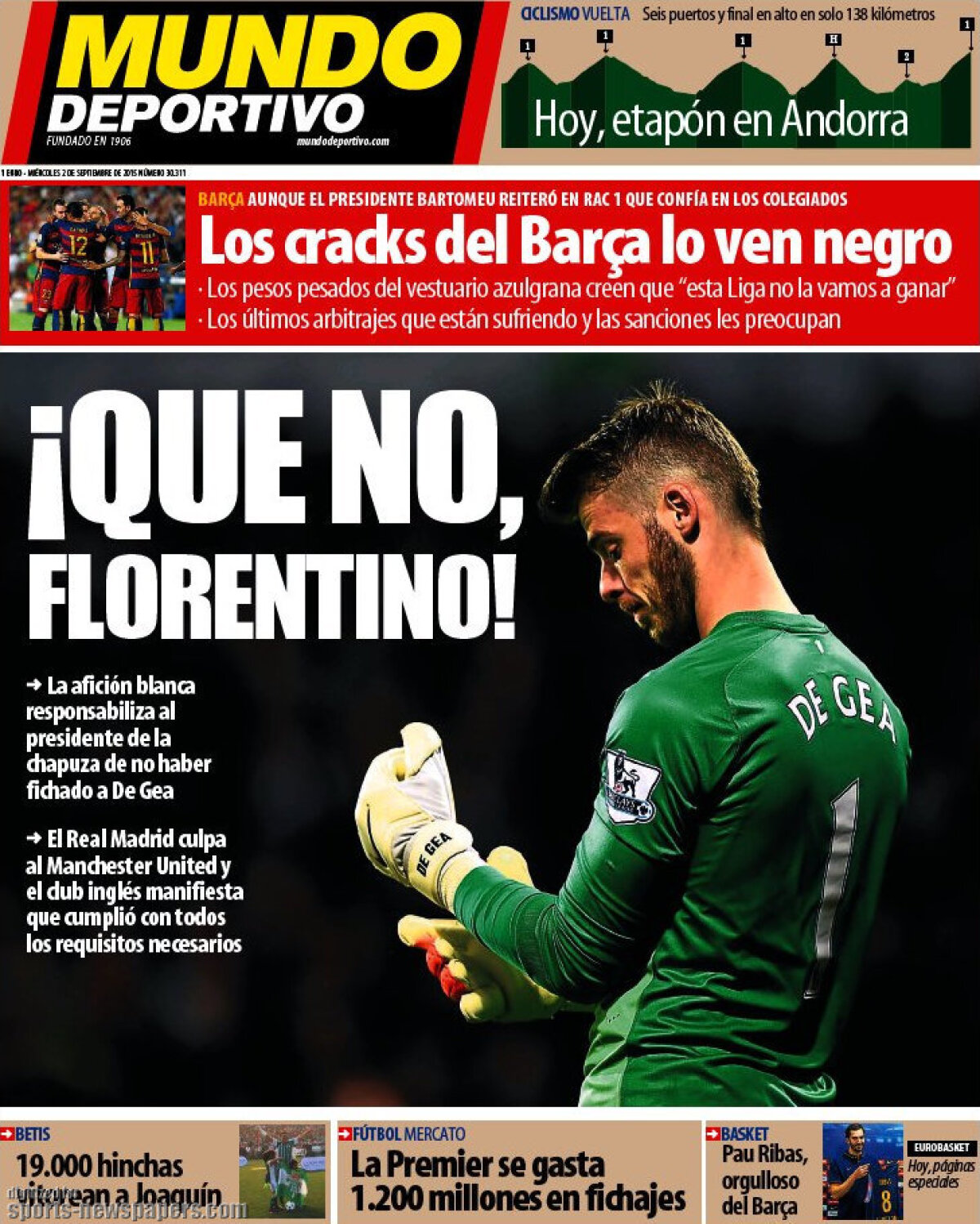 Ce scriu azi ziarele de sport din lume (2 septembrie 2015)