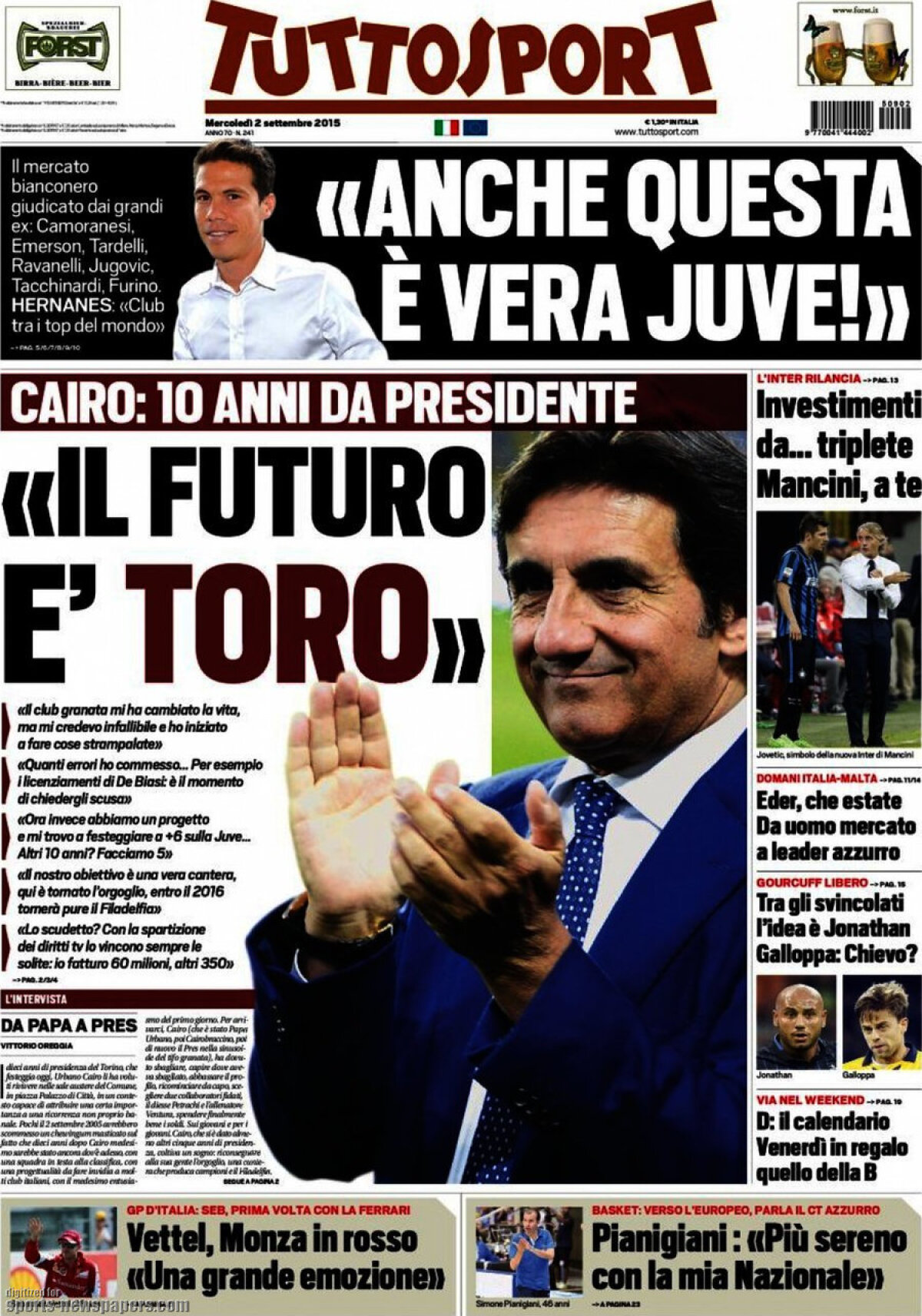 Ce scriu azi ziarele de sport din lume (2 septembrie 2015)